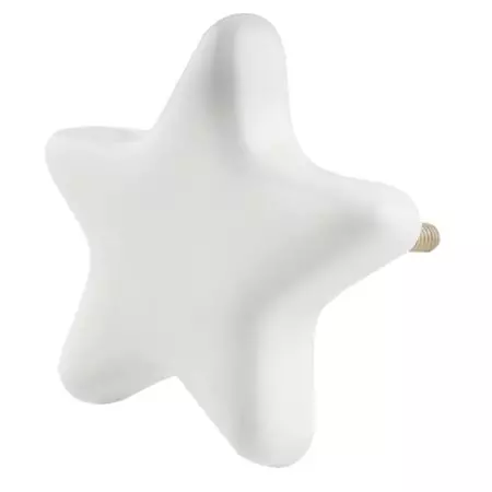 Solid White Star Ceramic Cabinet Knob